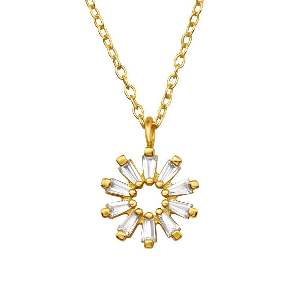 14K Gold Vermeil Baguette Crystal Necklace​